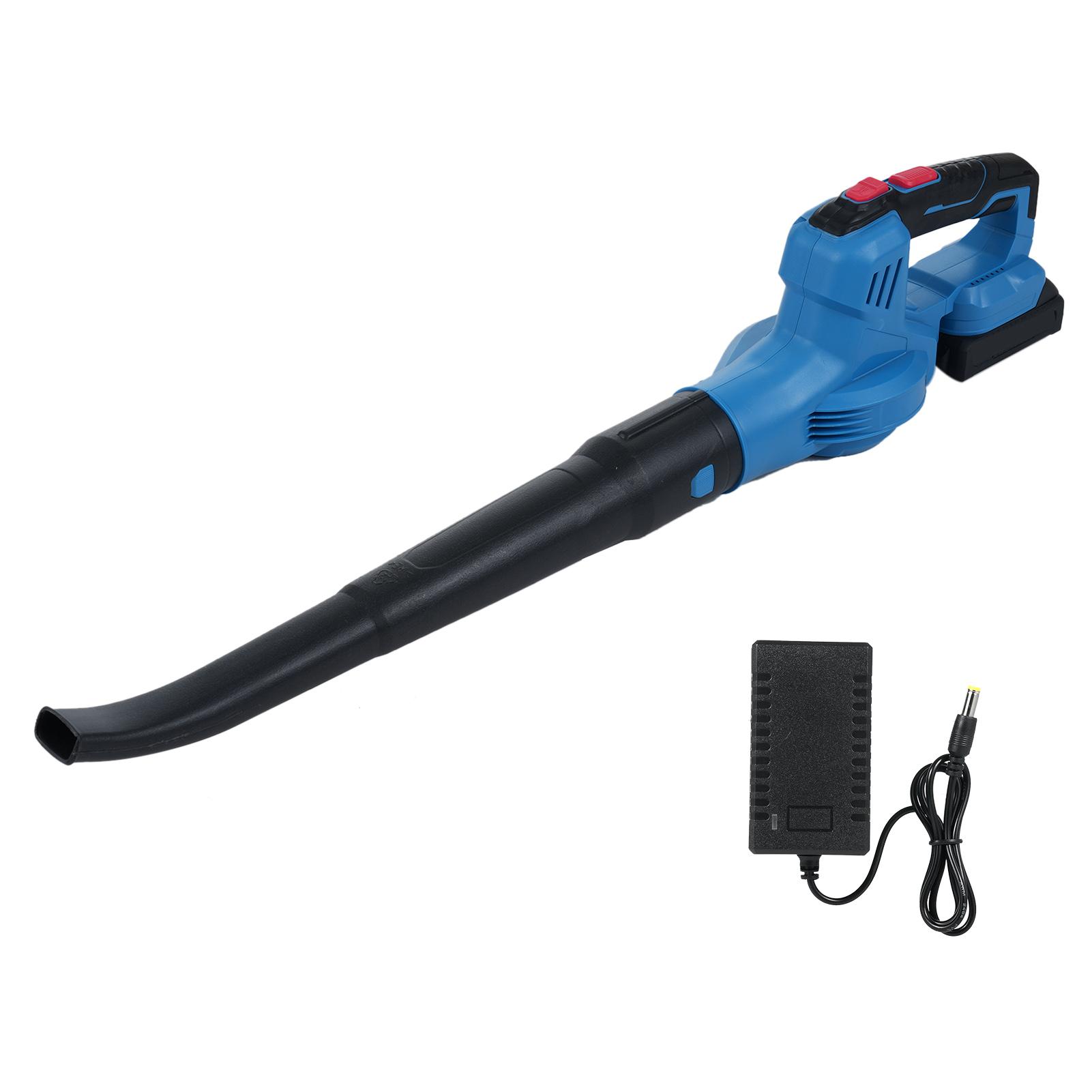 

20 В беспроводной воздуходув, мощный щеточный двигатель 300 Вт, портативная ручная воздуходувка со скоростью 150 миль в час, EU Plug & 1 Battery синий