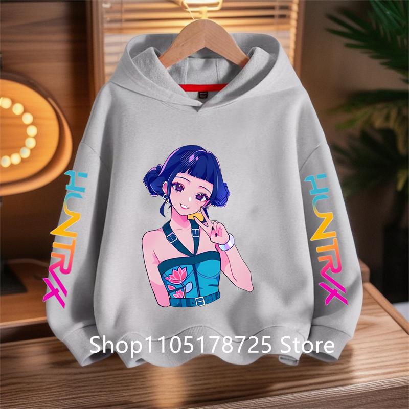 New KPop Demon Hunter Cartoon Girls Boys Hoodies Children's Korean Wave Print Fashion Casual Tops Casual Girls Clothing Warm