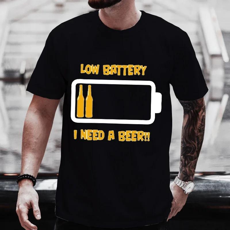 

Men s T Shirt Short Sleeved Tops Clothing Tees Men T-Shirt Black Man T-Shirts Beer and Battery Print Clothes for Men Funny Tees#Color(1) XXXXXL чёрный