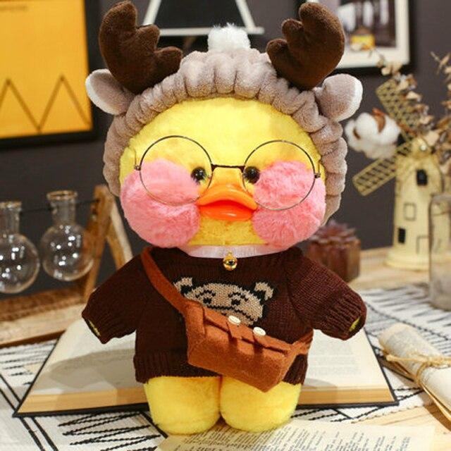 30cm Cute Plushie Lalafanfan Yellow Duck Stuffed Animals Soft Plush Toys For Girls Kids Kawaii Doll Birthday Christmas Gift 