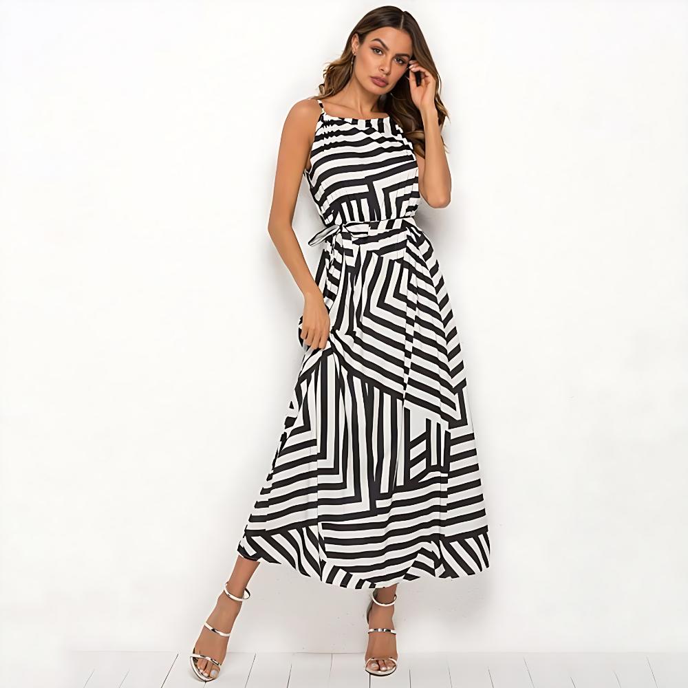 Maxi Summer Beach Dress, Airy Pareo, Stripes, Slimming XL MAXI SUMMER BEACH DRESS, Airy Pareo, Stripes, Slimming XL