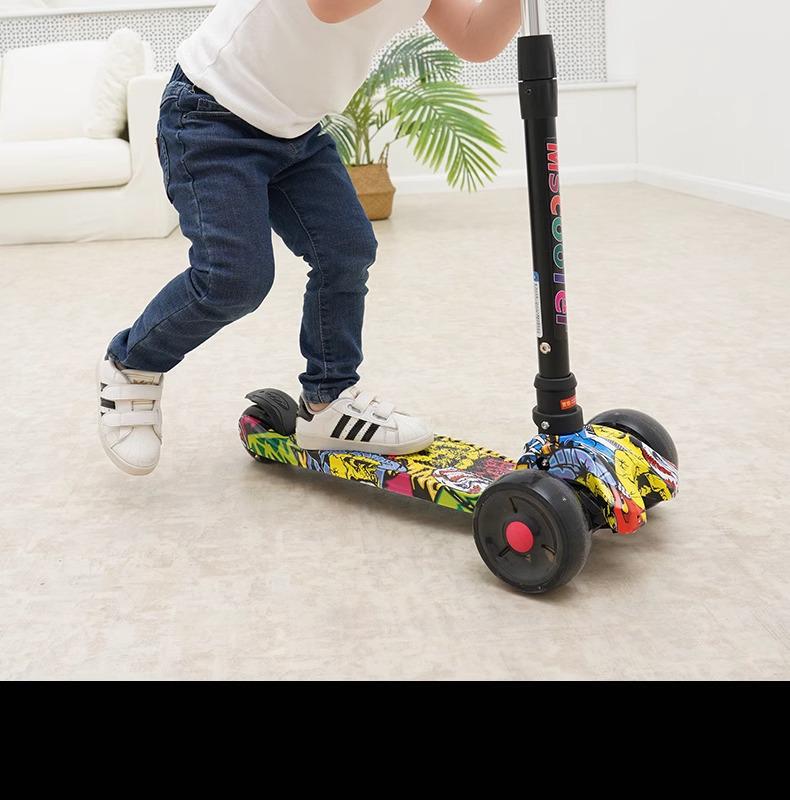 Children's Foldable Scooter for Ages 3-12, Pedal Model, Suitable for Boys and Girls