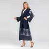 Fashion Women's Embroidered Mesh Cardigan Dubai Robe Dress