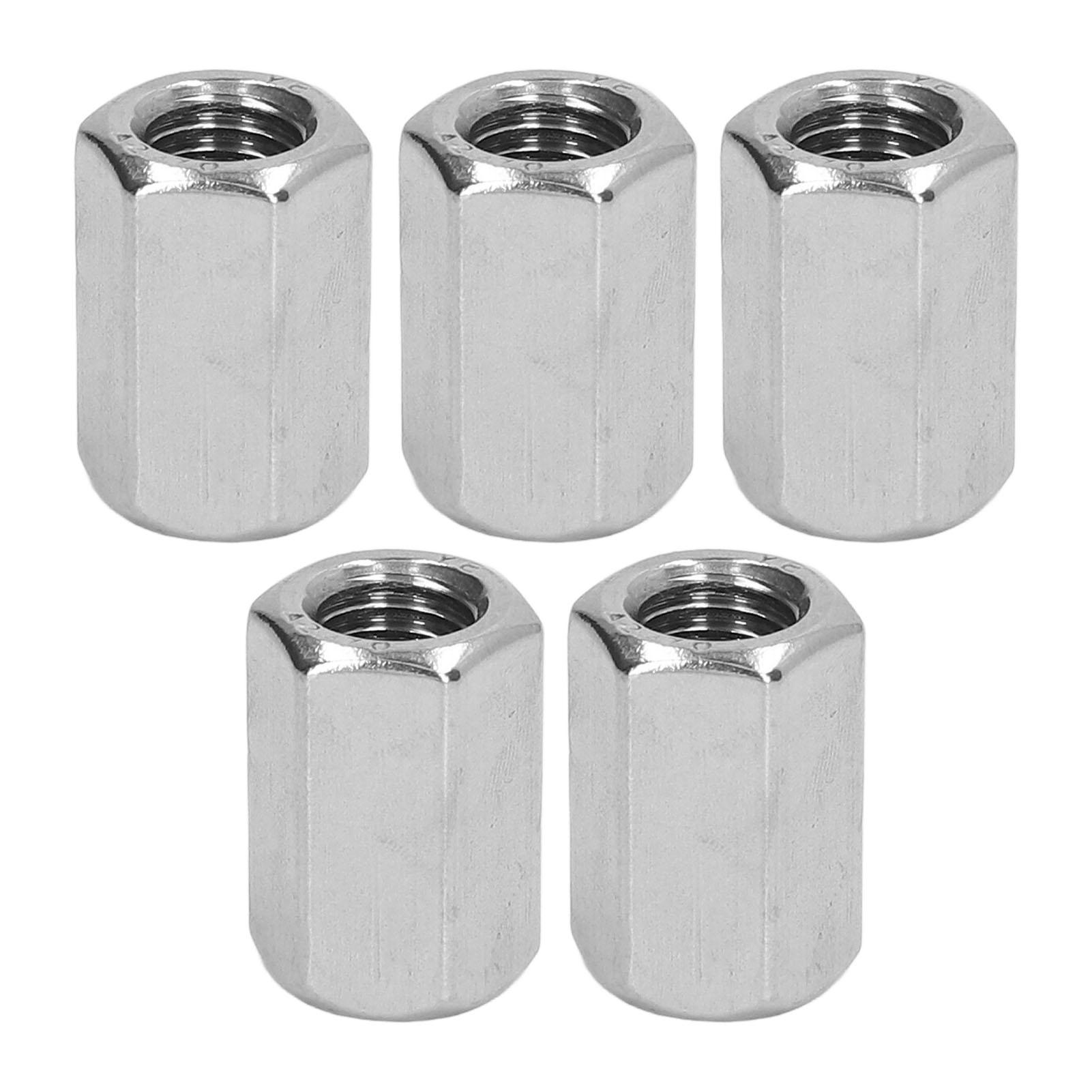 

5 шт. Шестигранна сполучна гайка M12 X 1.75 19 L30мм Нержавіюча сталь Не іржавіє 6 граней Довга стрижнева гайка для встановлення