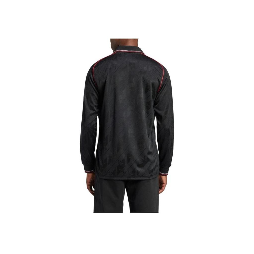 Adidas Originals Lfstlr Ss24 Manchester United Series Fan Version Polo Letter Long Sleeve Football Shirt Men Tops Black IS6522