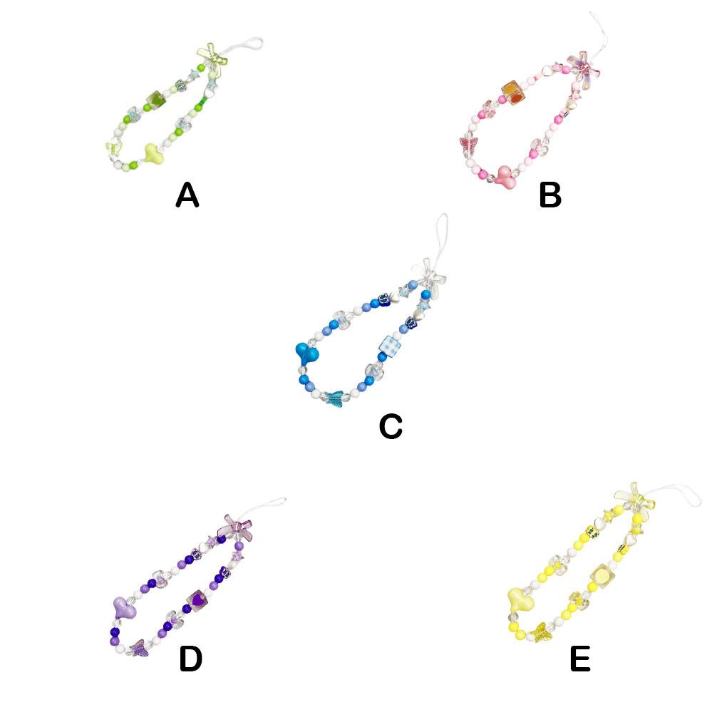 Mobile Phone Chain Beaded Strap Wrist Portable Fashion Universal Lanyard Hanging Rope Pendant Jewelry for Woman Girls