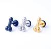 WKOUD Punk Stainless Steel Stud Earrings For Men Women Gothic Rockets Arrow Finger Cool Prevent Allergy Gold Black Puncture
