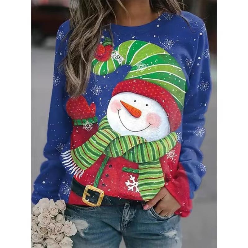 

Осенние 3D толстовки с принтом рождественского щенка и снеговика, модные повседневные спортивные женские толстовки с длинным рукавом 6XL