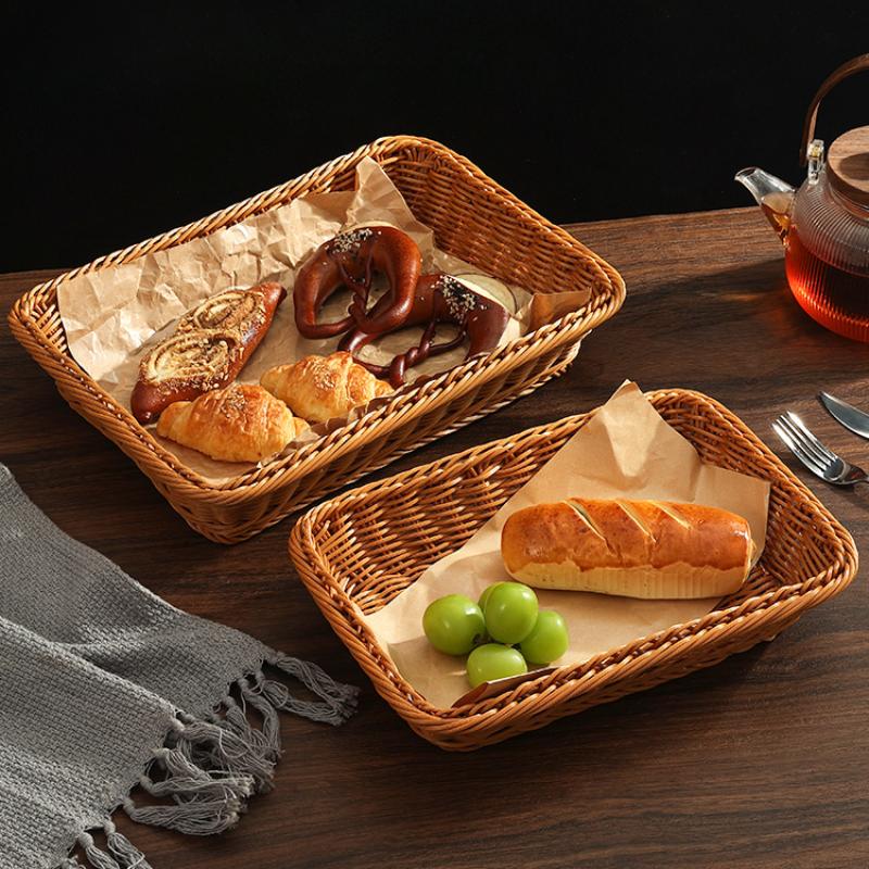 Imitation Rattan Dessert Plate, Living Room Home Cake Rack, Snack Display Plate, Ladies' Exquisite Afternoon Tea, Cute Plate