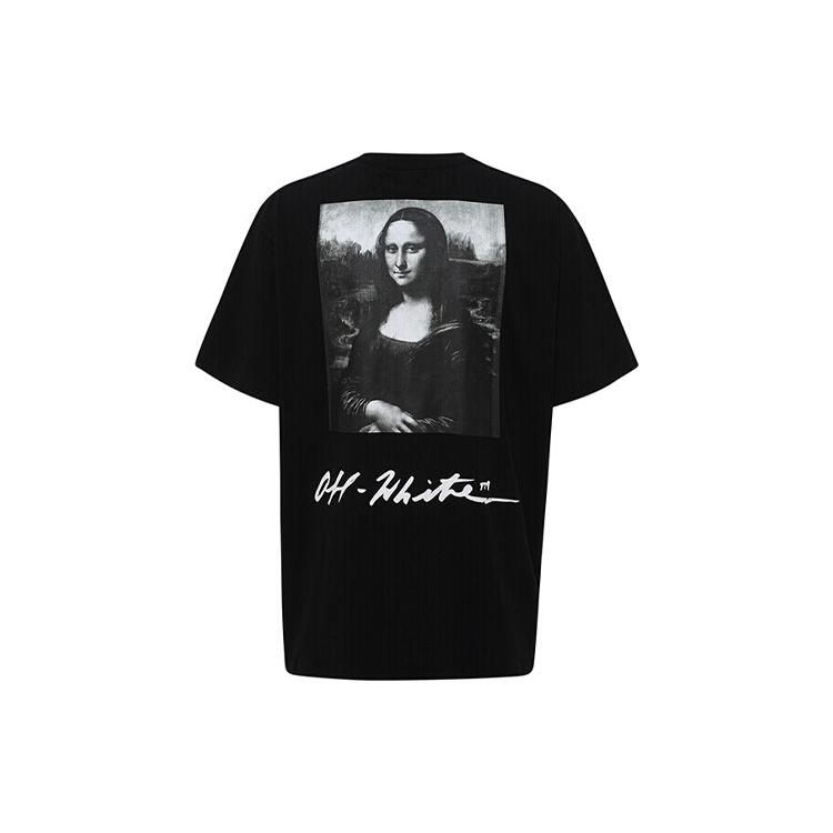 OFF WHITE Oversized Monalisa Graphic Print T Shirt OMAA027S191850051020