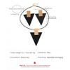 Geometric Rectangle Triangle Pendant Necklace Set With Black Cord Chain Stud Earrings Women