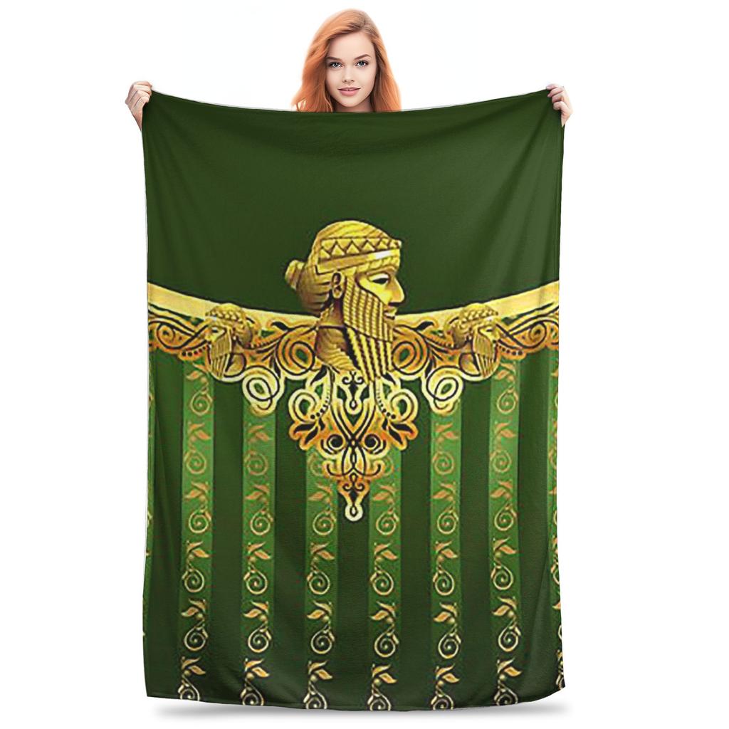 Luxury Assyrian Suryoyo Flag Blanket Breathable Fleece Sofa Throw Blanket for Home Bedroom Travel Throws Bedspread Quilt