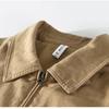 Japanese Retro Style Mens Jackets Solid Color Lapel Collar Business Jacket Spring and Summer Daily Casual Coat Loose Zipper Jacket