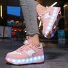 Kid's Luminous  Sneakers Sneakers Led Light Shoes Children's Kids Boys Girls USB Charging Glowing Wheels Parkour Roller Skate Shoes