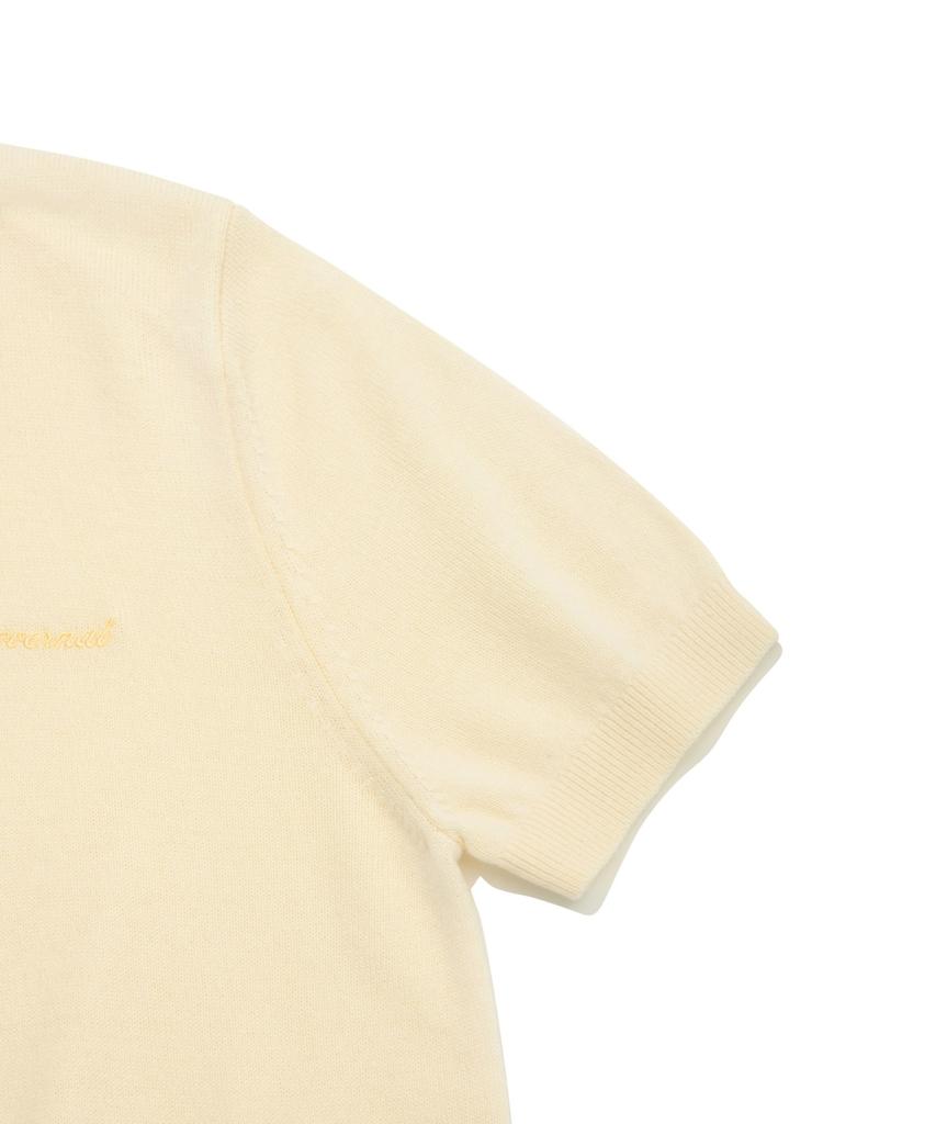COVERNAT WOMAN Twist Wool Short Sleeve Knit Ivory