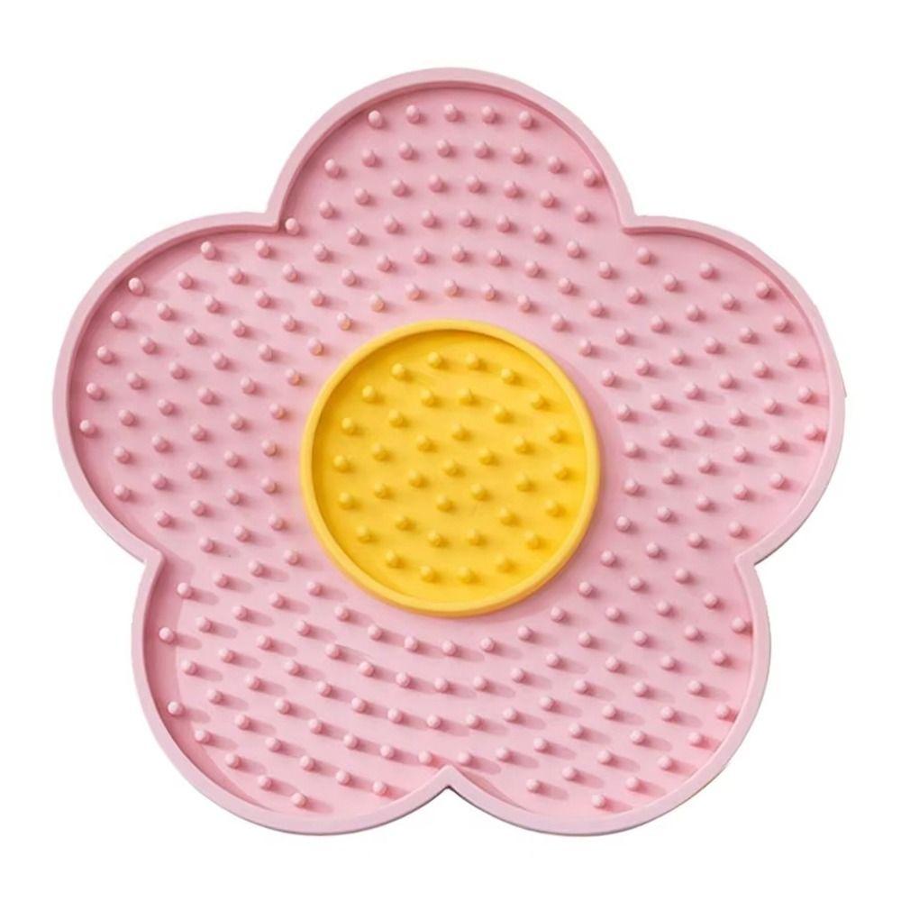 1 Stück Neu Mit Saugnapf Hund Leckmatte Sonnenblumenförmig Silikon Langsamer Futterspender Matte Katzen Tischset Zur Linderung von Hundeangst