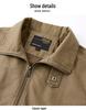 2024 Men's Casual 95% Cotton High Collar Pilot Jacket for Spring & Autumn