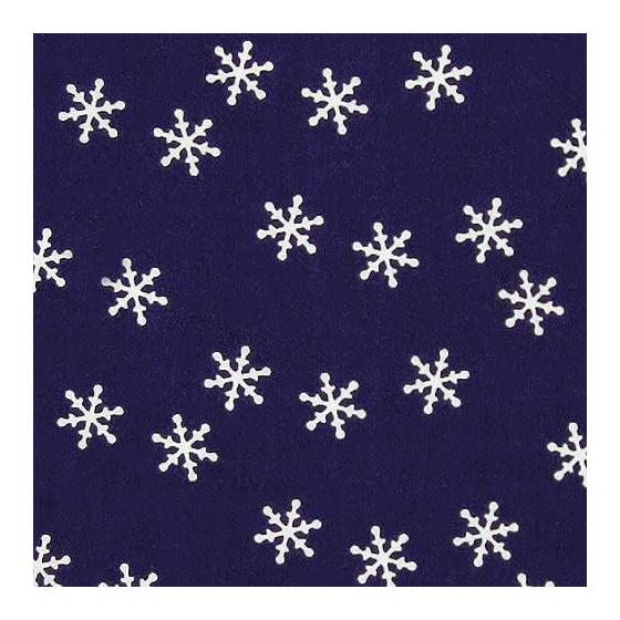 Someno Anbo Tenugui "Gift from the Sky - Jizome" Hand-dyed 100% Cotton Tokka Fabric, Made in Japan, 35cm x 100cm, Snowflakes, Winter, Serenity,