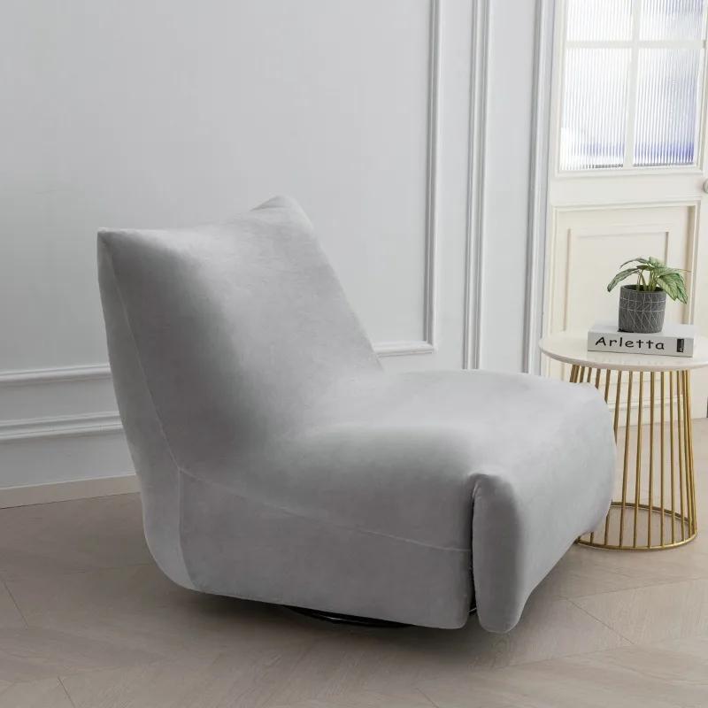 Velvet Single Seated Fireside Chair Cover with Elastic Bottom Stretch Armless Lounge Chaise Slipcover Removable Furniture Cover