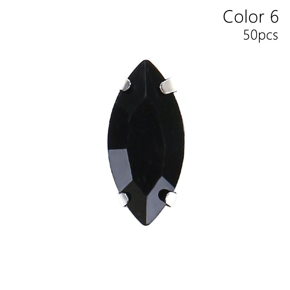 50Pcs/Pack Sew On Glass Crystal Stones With Silver Claw Diamond Beads Ornament  For Needlework