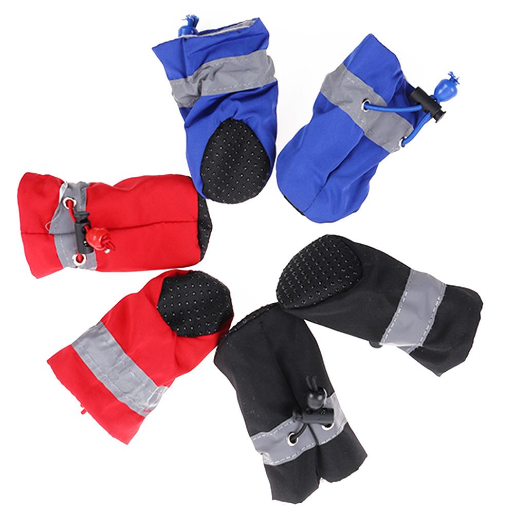 4pcs New Protective Fashion Dog Shoes Puppy Warm Boots Waterproof Anti-slip Footwear