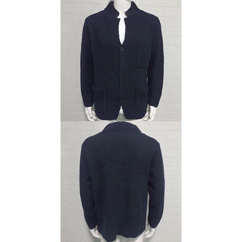 Sweater Stand-up Collar Slim-fit Knitted Cardigan 2025 Winter New Style Plus Size Casual Men's Clothing