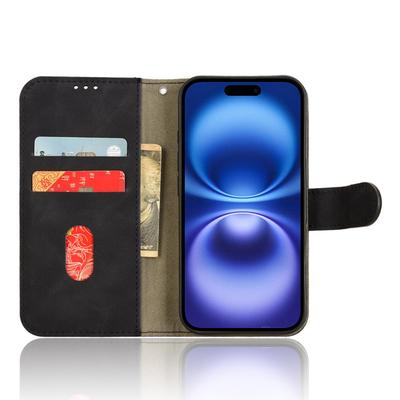 Para iPhone 16 Capa de Couro Sensação de Pele Anti-Queda Carteira Flip Capa de Telefone