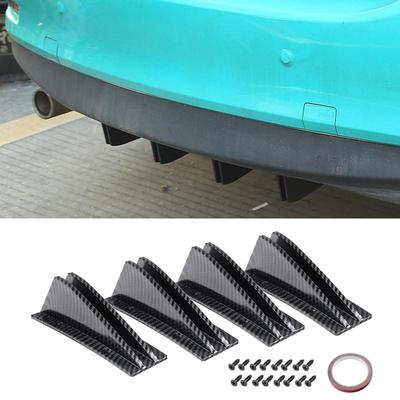 Kit de difusor de aleta de tiburón para parachoques trasero, alerón triangular, divisor de labio trasero, protección de parachoques trasero para la mayoría de autos sedanes