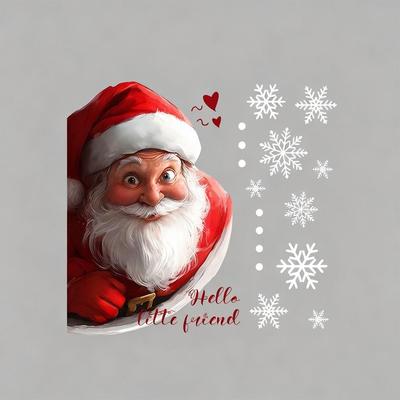 Simulated Santa Claus Window Sticker Self-Adhesive Double-Sided Visual Christmas Glass Window Sticker Merry Christmas