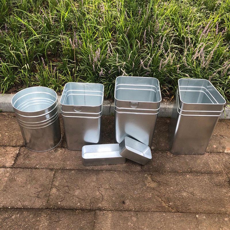 JPHZNB Thickened Galvanized Stainless Steel Square Trash Can Liner