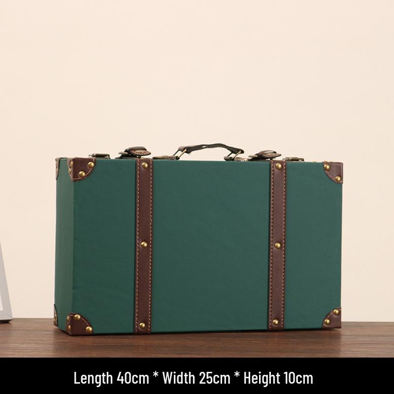 Vintage American Retro Leather-Wooden Suitcase Display and Photography Prop