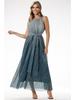 Elegant Sequin Maxi Evening Dress - Ombre Effect Blue XL