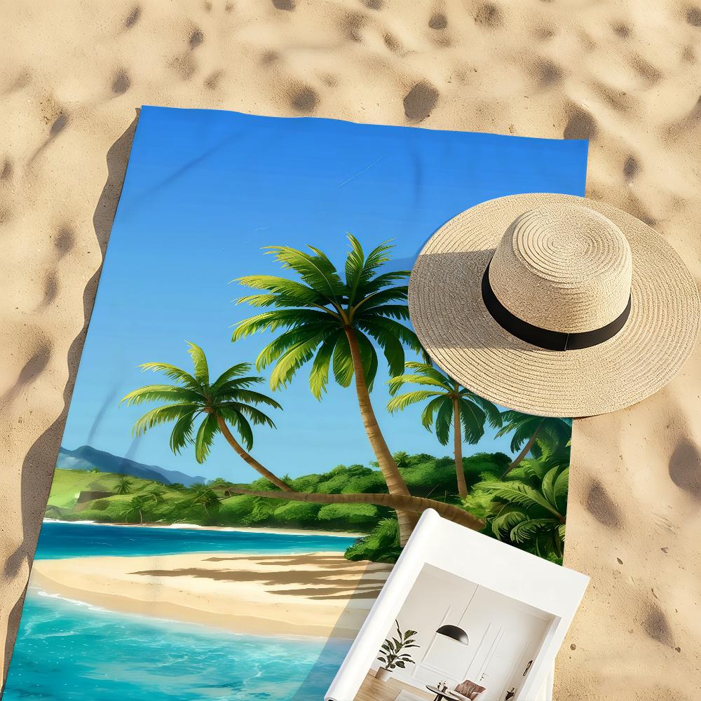 tropical plant printed Coconut Tree Towel Quick Drying Beach Towels Are Suitable For Swimming Pools Camping Yoga And The Gym