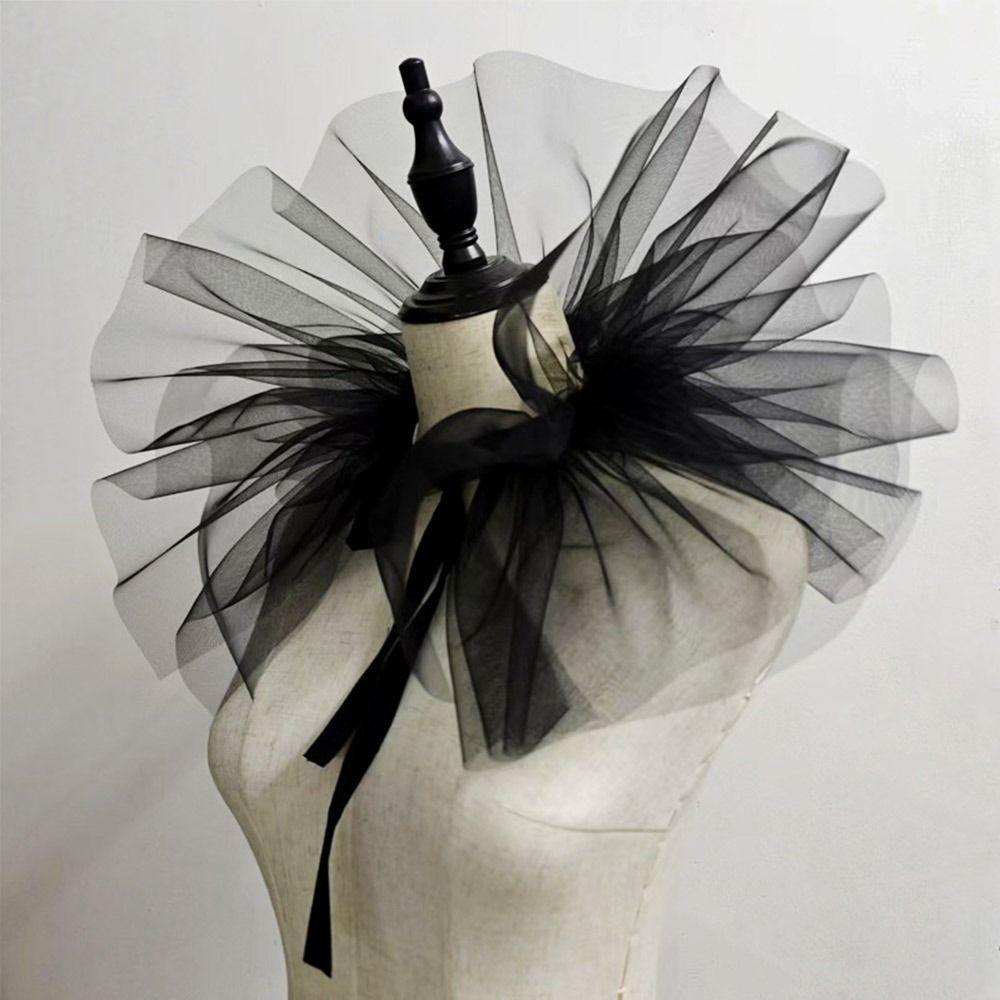 Fashion Victorian Fake Collar Ruffled Lace Classic Neck Collar Vintage Detachable Jabot Collar Stage