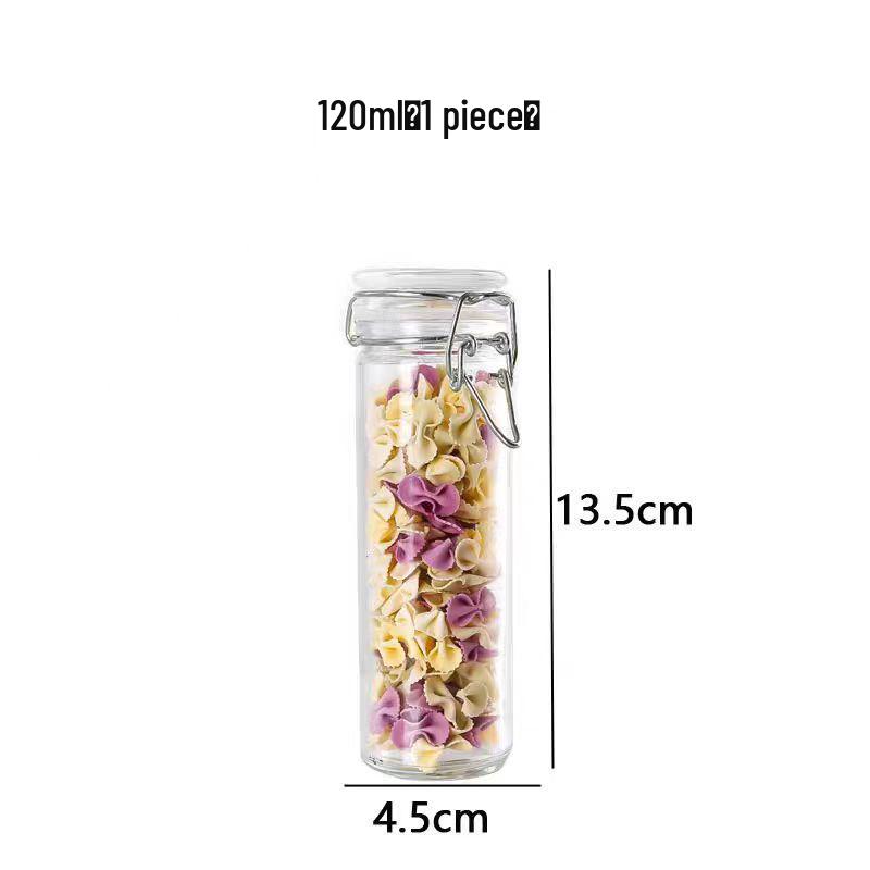 Transparent Glass Seasoning Jar with Open-Hole Lid for Kitchen Condiments