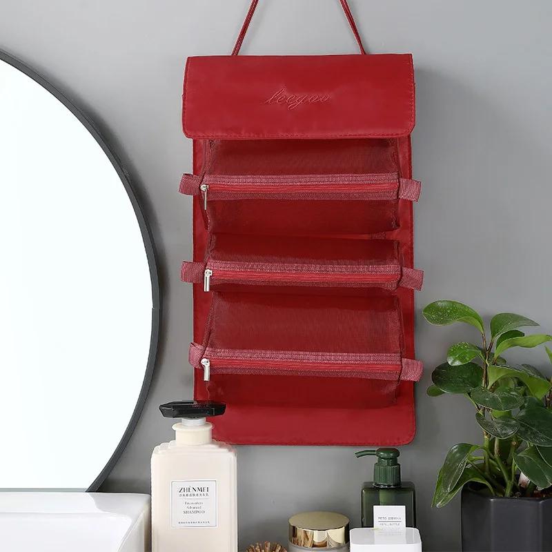 Makeup Bags Detachable 4Pcs in 1 Portable Cosmetic Bag Travel Folding Separable Toiletry Storage Bag Organizer Make Up Pouch New