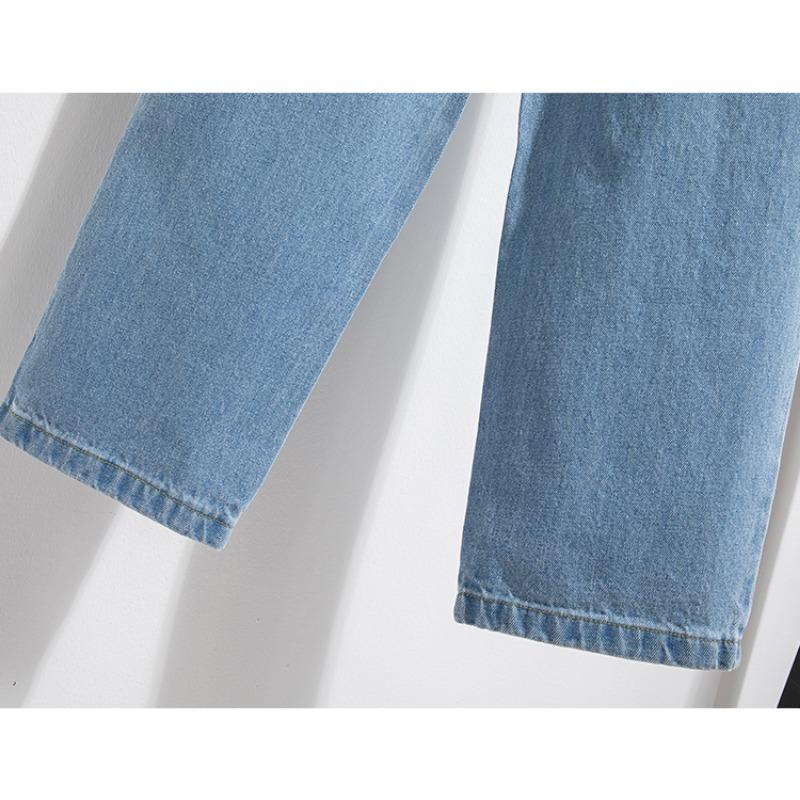 MODIQUE Women's Winter Large Size Jeans New High Waist Loose Retro Classic Casual Solid Color Blue Casual Trousers Basic Versatile Straight Jeans