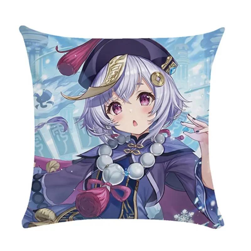 40/45/50cm Genshin Pillowcases Dormitory Sofa Bedside Cushion Cover Cartoon Anime Home Decor Throw Pillow Case