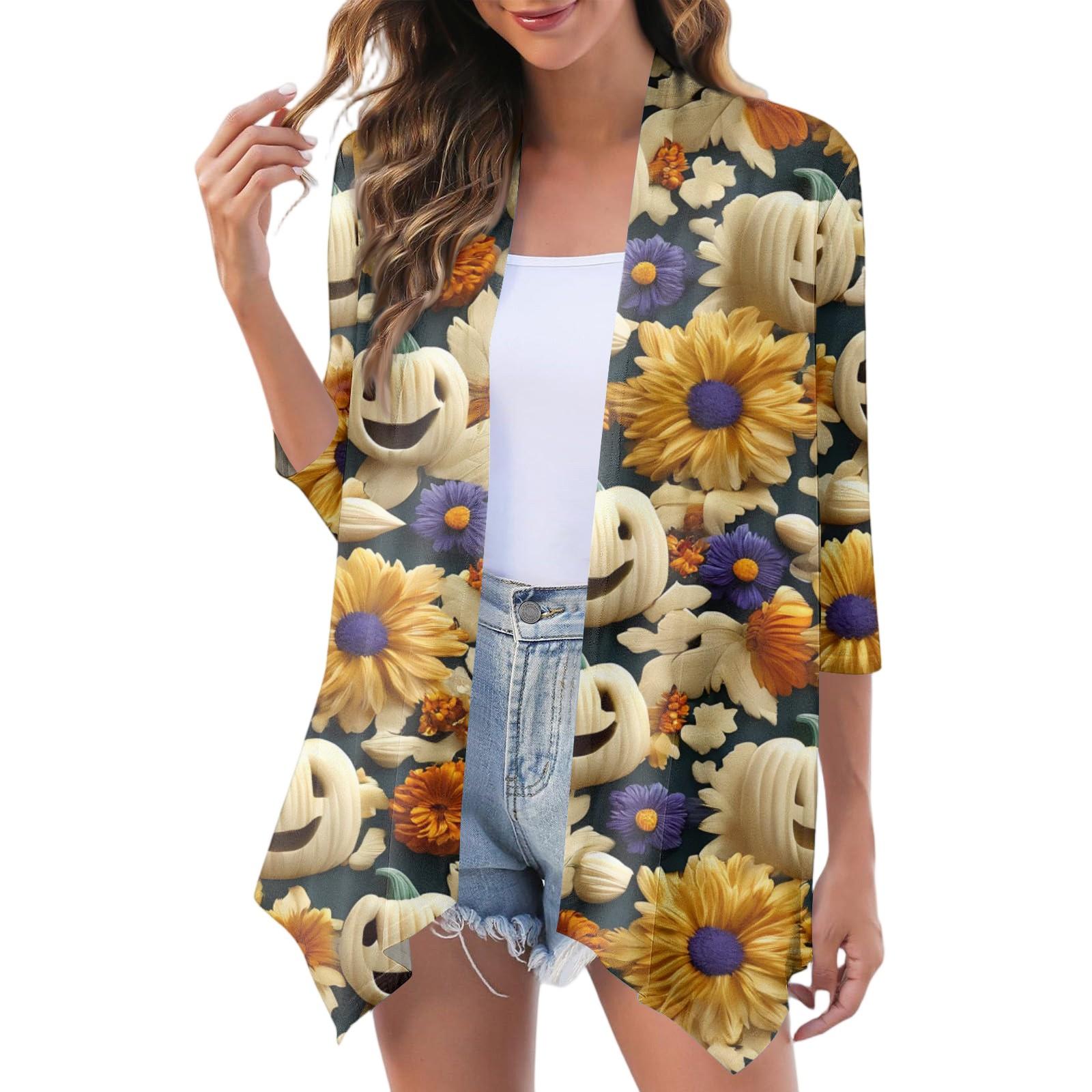 Women s Fashion Casual Comfortable Three-quarter Sleeve Cardigan Jacket S