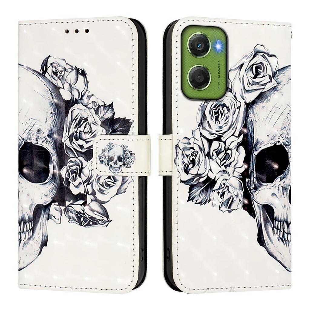 For Motorola Moto G06 4G Leather Case Pattern Printing Wallet Stand Mobile Cover with Strap