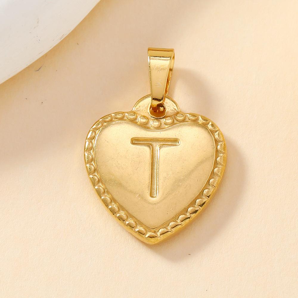 316L Stainless Steel Initial Necklace Letter Heart Pendant Chain For Women Jewelry Accessories
