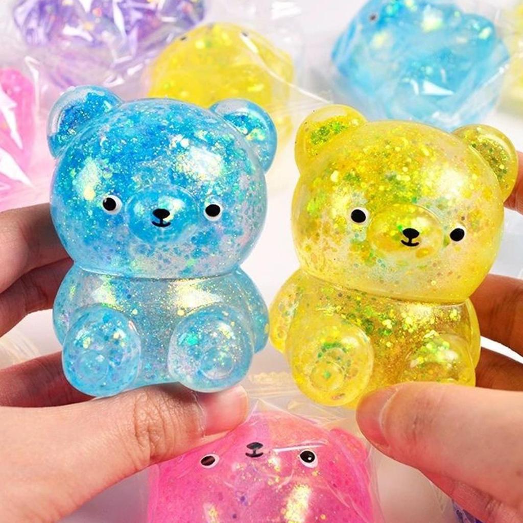 Cartoon Bear Squeeze Toys TPR Animal Fidget Toy Sensory Toy Creative 3D Animal Pinch Decompressions Toy Party Festival Gift