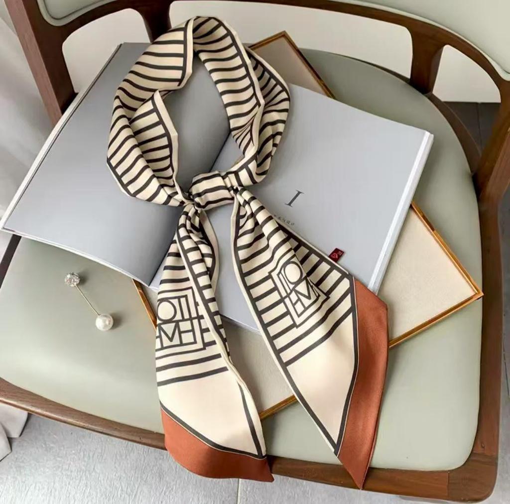 Classic Silk Feel Diagonal Scarf: Versatile Imitation Silk Neckerchief for Spring & Autumn
