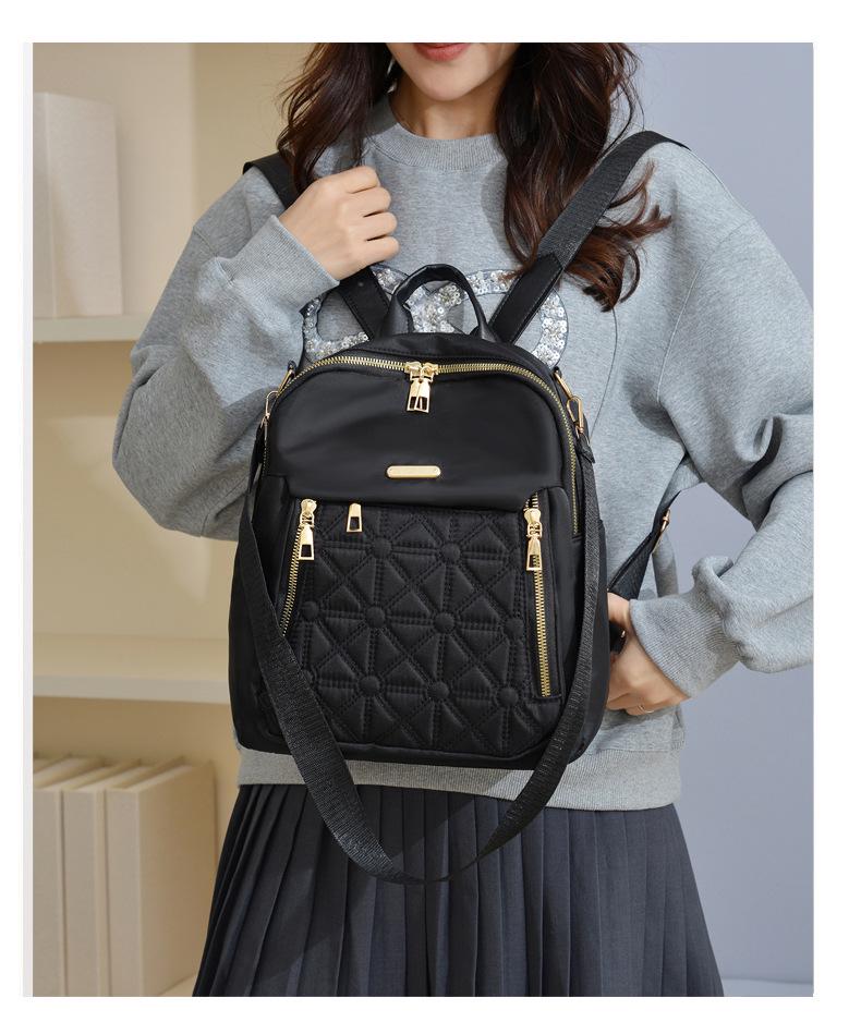 Women's Oxford Cloth Embroidered Backpack - Large Capacity, Fashionable, Perfect for Work and Commute