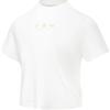Li Ning T-Shirt Feminina Manga Curta Cor Sólida Gola Alta Confortável Respirável Versátil Slim Fit Camisetas Off-White AHST164-3