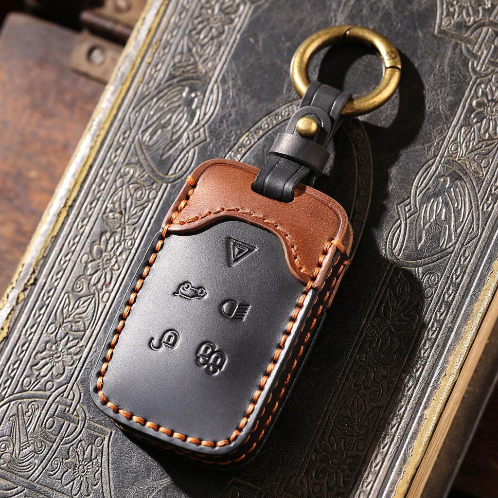 Custom Premium Cowhide Leather Key Case For Land Rover:
