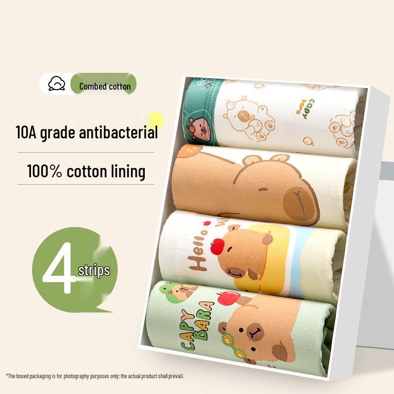 Children's Class A Pure Cotton Boxer Briefs, Antibacterial, 100% Cotton Crotch