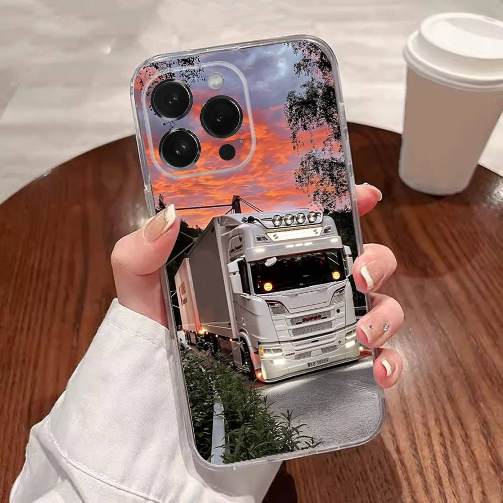 Heavy Truck Car Cool Phone Case For iPhone 17,16,15,14,13,12,11 Plus,Pro,Max,XR,XS,Plus,E,SE4,Mini Transparent Cover