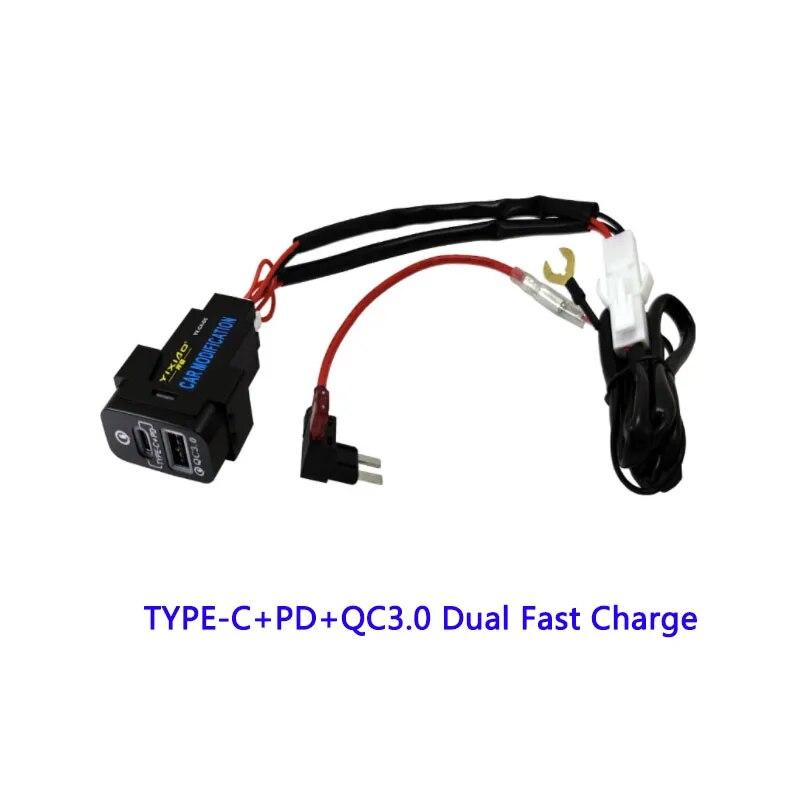 1PC Quick Charge Car Charger TYPE-C PD USB Interface Socket Use For Mitsubishi Outlander LancerEX Pajero Sport ASX V73 V93 V97