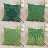 Bohemia Green Classic Cushion Cover Silky Short Plush Double-Sided Printed Pillow Case for Sofa All Seasons Home Decor Gift